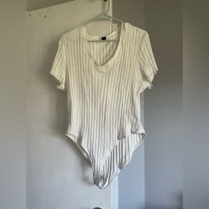 White ribbed bodysuit